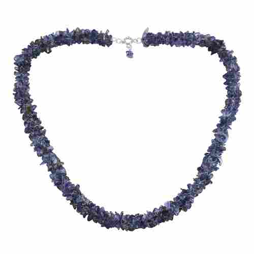 Iolite Gemstone Silver Chips Necklace PG-156060