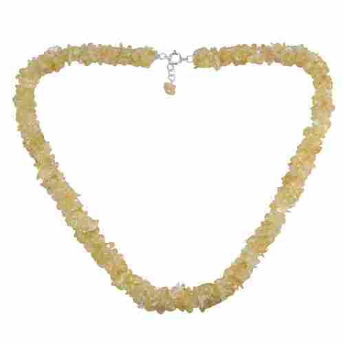 Citrine Gemstone Silver Chips Necklace PG-156062