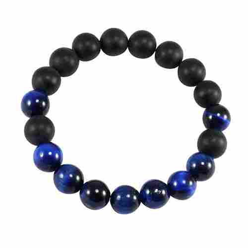 Blue Tiger Eye & Matte Onyx Bracelet PG-156281