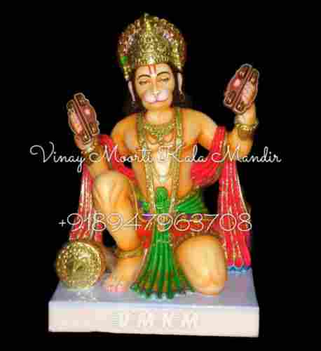 Multicolor Marble Hanuman Statue