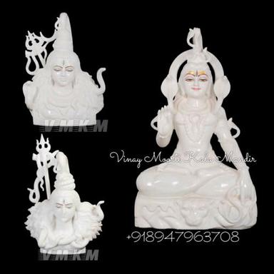 Carving White Marble Shiva Statue