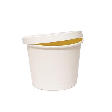 Primaxx Paper Container With Lid (White, 500 Ml) Application: Office & Hotel