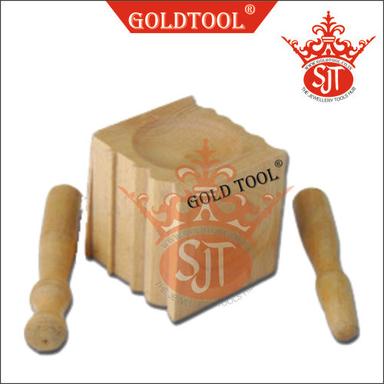 High Performance Gold Tool 70 Mm Wooden Dapping Block With Punch