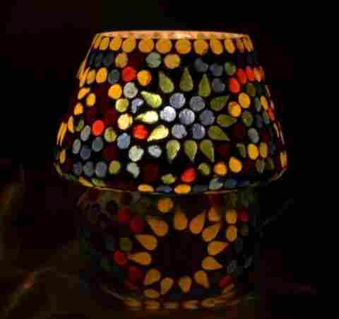 Multicolor Glass Mosaic Small Table Lamp