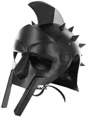 B07DWBX8WQ Maximus Roman Mens Gladiator Helmet Headgear Blackened Leather Liner Fitted | Adult Medieval Costume | LARP SCA Party Clothing | Halloween Costumes