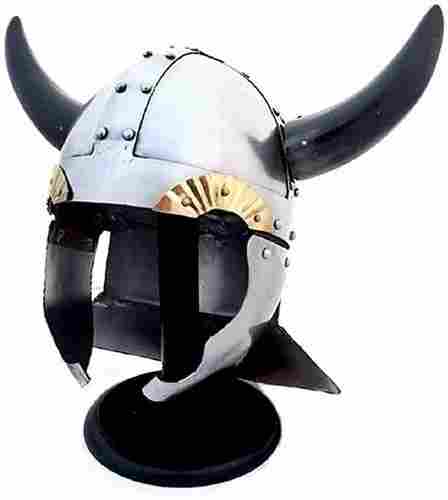 Viking Warrior Helmet with Real Horns - Medieval Costume - Metallic