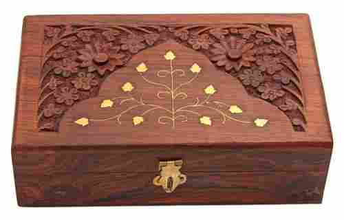 Wooden Jewellery Box for Women Jewel Organizer Hand Carved Carvings Gift Items