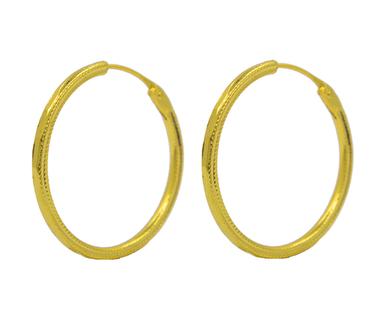 Golden Color Gold Plated Hoops Earrings