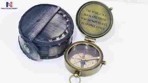 Follow Your Inner Compass but Carry This One Just in Case Brass Compass with Leather Case