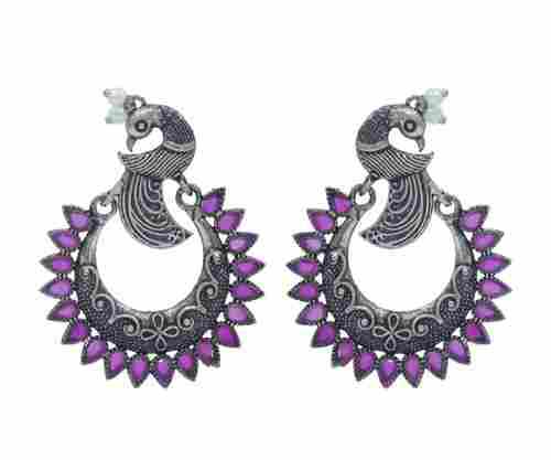 Peacock Design Oxidise Earrings