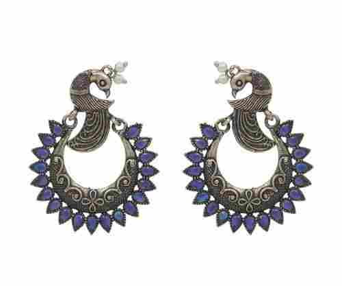 Peacock Design Oxidise Earrings