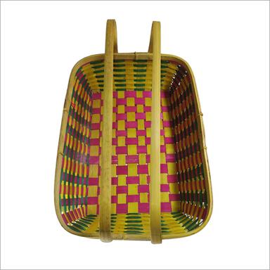 Multicolor Bamboo Cane Basket