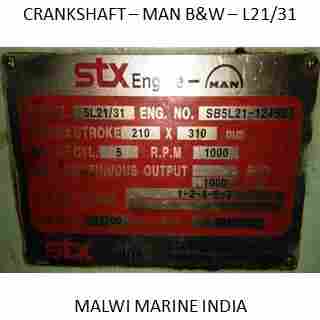 Crankshaft-MAN-B&W - 6L21/31, 7L21/31, 8L21/31, 9L21/31 Supplier Crankshaft