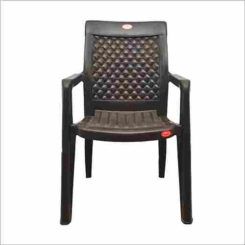 Plastic Armrest Dark Brown Chair