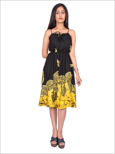 Batik Strap Dress with Embroidery around Batik Motifs
