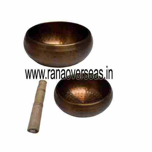 Brass Singing Bowl Tibetan Hammered Copper Antique Finish