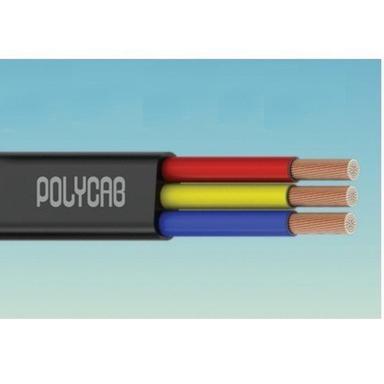 Black Polycab 3 Core Flat Submersible Cables