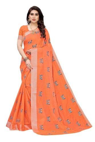 Multy Chanderi Cotton Saree With Superb Print