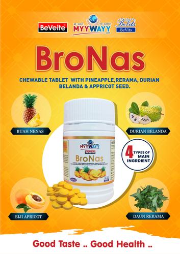Bronas Chewable Tablet Additives: Natural Additive With Main Ingredients : Apricot Seed
