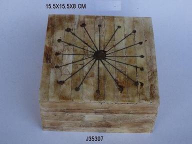 Handmade Bone Inlay Jewelry Box With Antique Finish