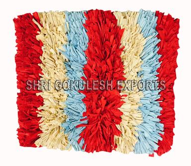 Designer Handmade Indian Pure Cotton Shaggy Rugs Back Material: Woven Back
