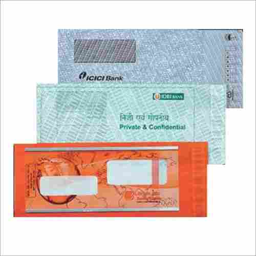 Printed Cheque Book Security Envelope