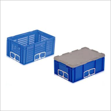 Blue Plastic Industrial Crate