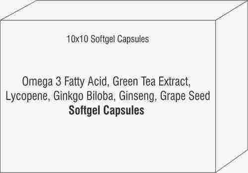 Soft Gel Capsule of Omega 3 Fatty Acid Green Tea Extract Lycopene Ginkgo Biloba Ginseng Graoe Seed