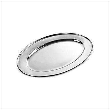 Silver Stainless Steel Serving Plate