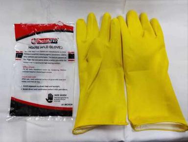 Yellow Household Rubber Gloves