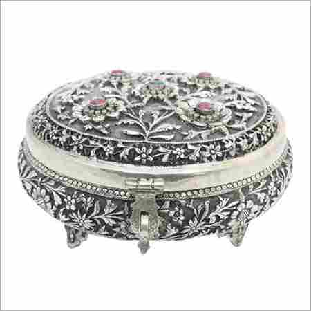 Pure 925 Silver Oxidised Decoret Jewellery Box