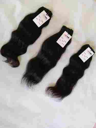 Natural Black Wavy Straight Curly Double Machine Weft Single Donor Indian Temple Hair Extensions