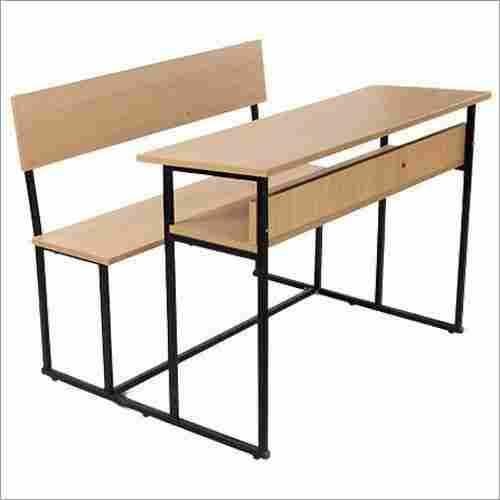 Wooden And Metal Double Seater School Bench