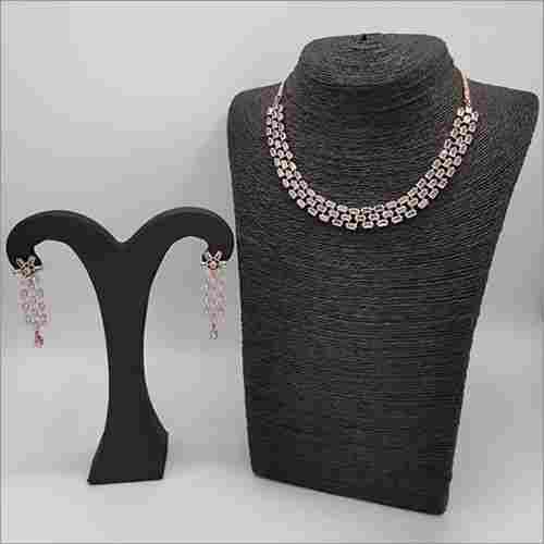 Ladies CZ Stone Necklace Set
