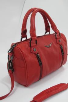 Maroon Leather Shoulder Bag Size: 40X30 X6Cm