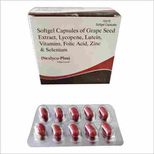 Softgel Capsules Of Grape Seed Extract  Lycopene Lutein Vitamins Folic Acid Zinc