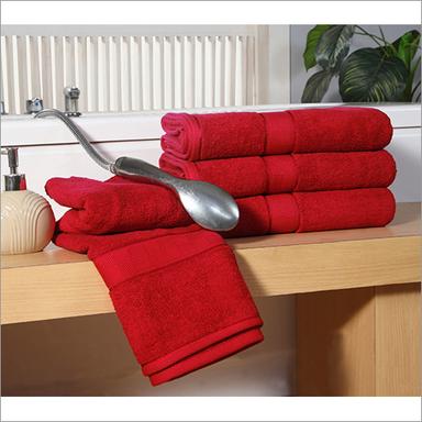 Plain Dyed Red Double Ply Bath Towel