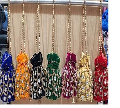 So Many Color Will Come Stone Work Potli Bag