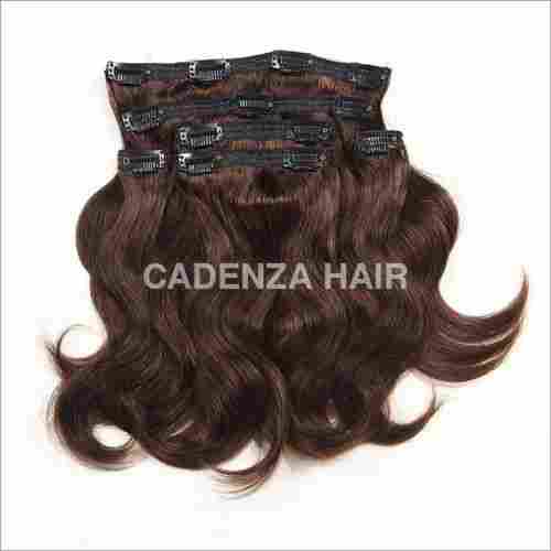 Clip-On Human Hair Extension Seven Piece