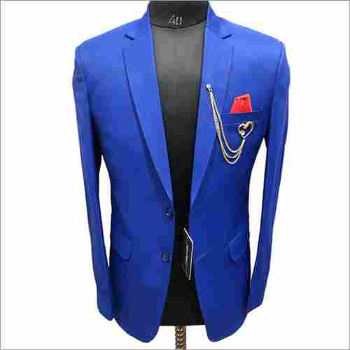 Solid B Plain Royal Blue Color Blazer