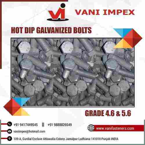 VANI Hot Dip Galvanized Bolts Grade 4.6