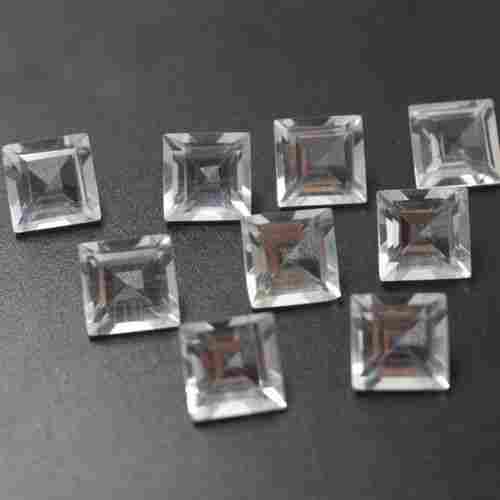 9mm Crystal Quartz Faceted Square Loose Gemstones