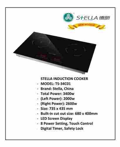 Stella TS 34C01 Double Induction Cooker Drop In 3400 Watts