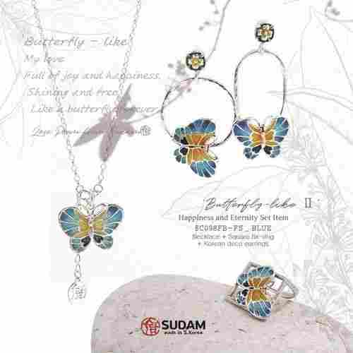 Necklace  Free size Ring (S)  Swing Earrings Butterfly Lake 2