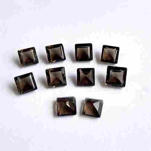 4mm Smoky Quartz Faceted  Square Loose Gemstones