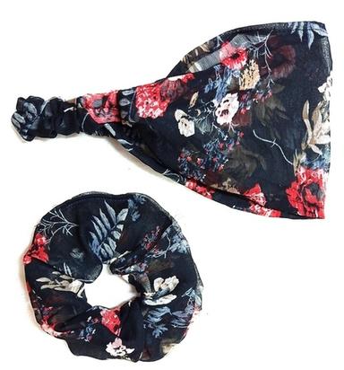 As Per Pic Printed Designer Fancy Headband And Scrunches