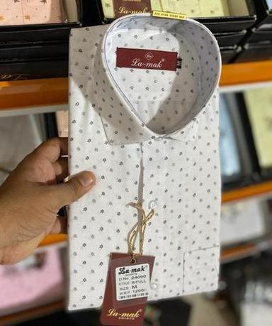 Mens Dotted Print Shirts Collar Style: Classic