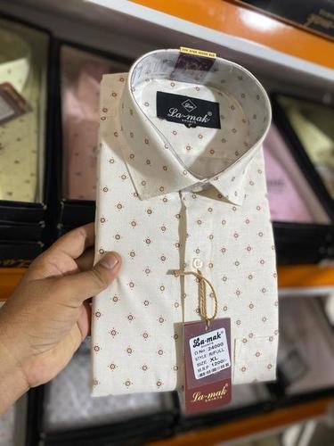 Men Printed Cotton Shirts Collar Style: Classic