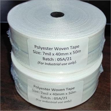 White 7 Mil X 40Mm X 50M Polyester Woven Tape