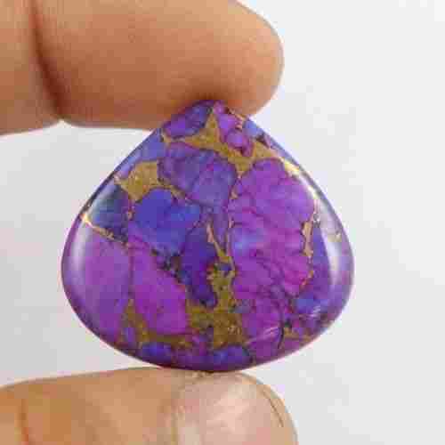 12mm Purple Copper Turquoise Heart Cabochon Loose Gemstones